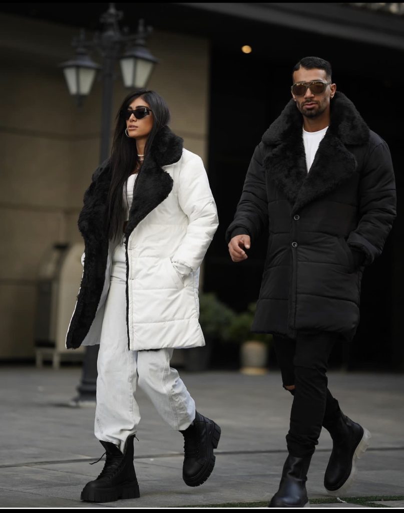 کاپشن یقه خز