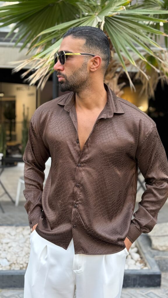 پیراهن ساتن صخره ای
